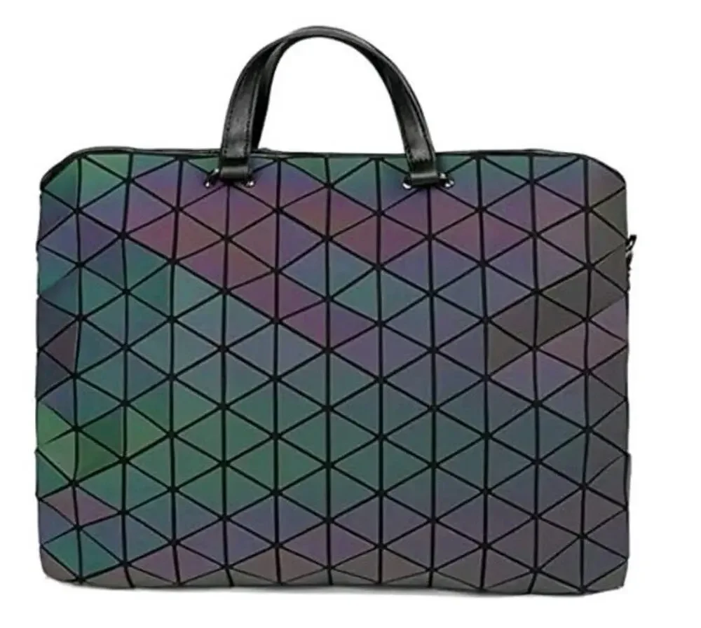 Luxshe Bao Bao Style Color Changing Briefcase Green Purple